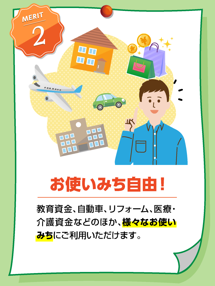 お使いみち自由
